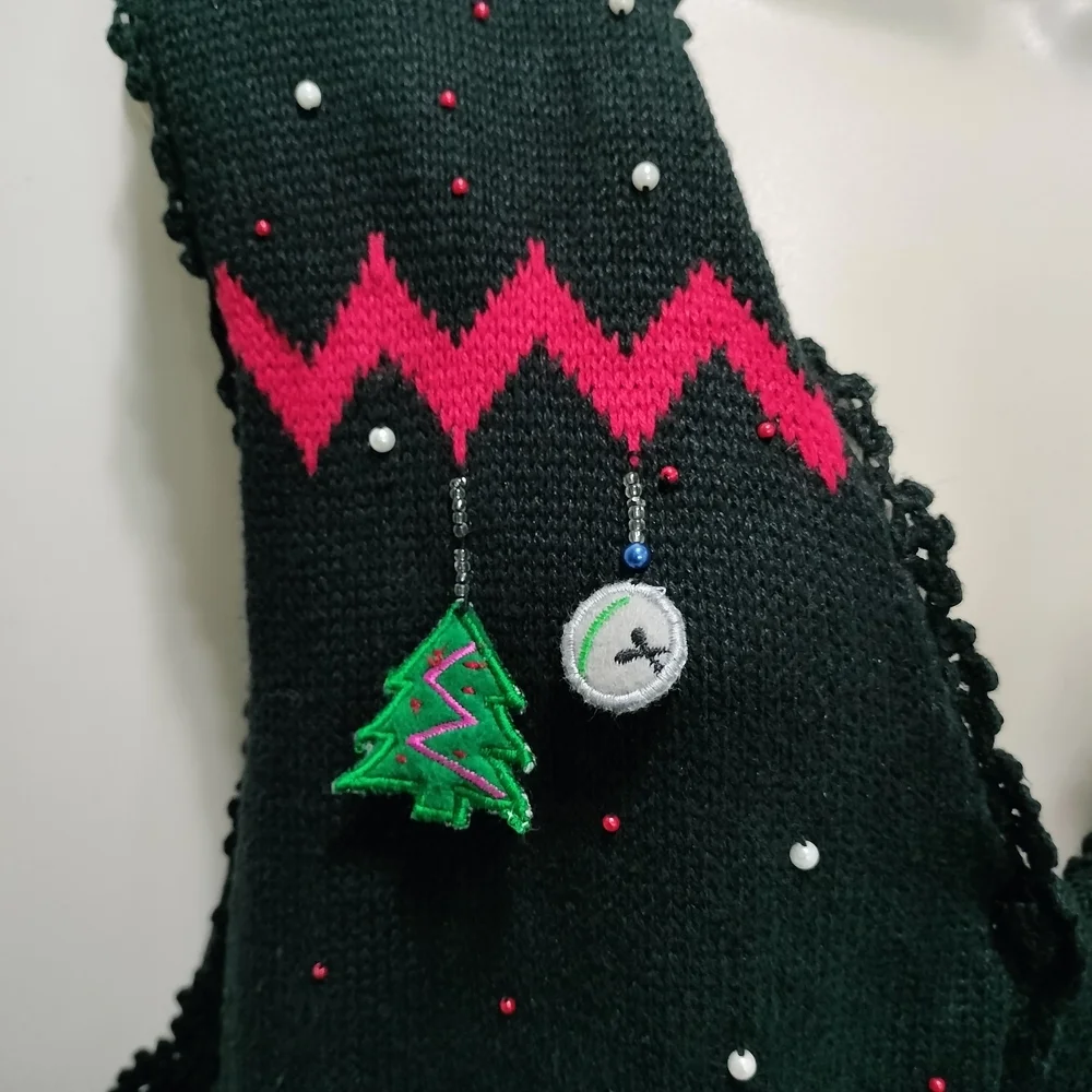 Celebration Wear Planet And Company Festive Black Cardigan with Holiday Accents - Picture 2 of 9